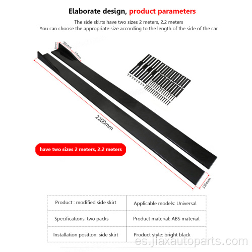 Extensiones universales del panel del eje de balancín de la falda lateral de la venta caliente